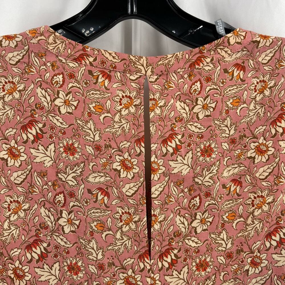 Daniel Rainn Floral Sleeveless Pink Blouse Lace Up Front Size 2X New - Picture 4 of 10